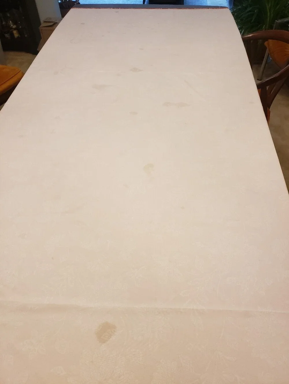 Teracotta w Cream Floral Pattern Tablecloth